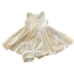SweetHoney dress with bloomers, yellow flowers,‎ girls size 10